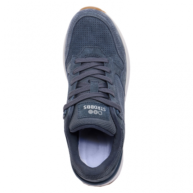 Кроссовки Strobbs из натуральной замши (синие)